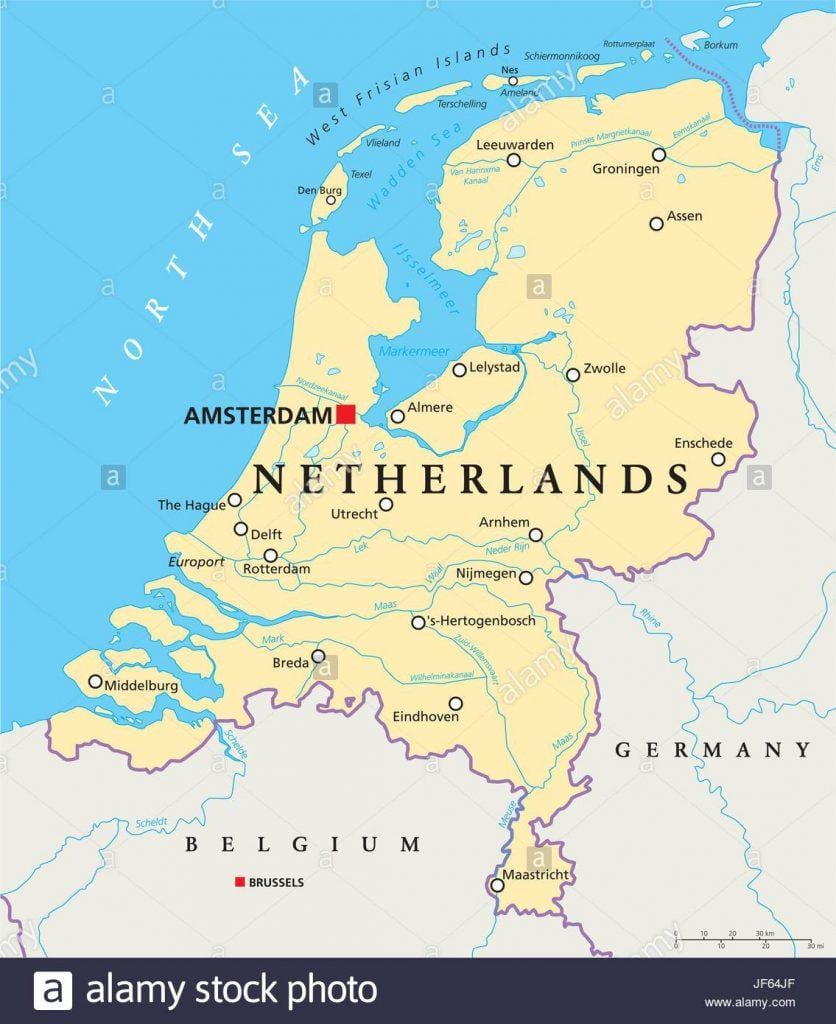Kaart van Rotterdam en amsterdam