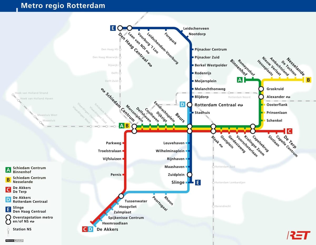 Rotterdam metro kaart