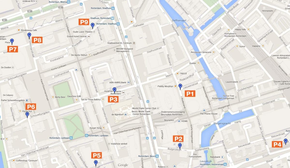 Kaart van Rotterdam parkering sones 