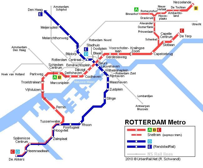 ret Rotterdam tram kaart