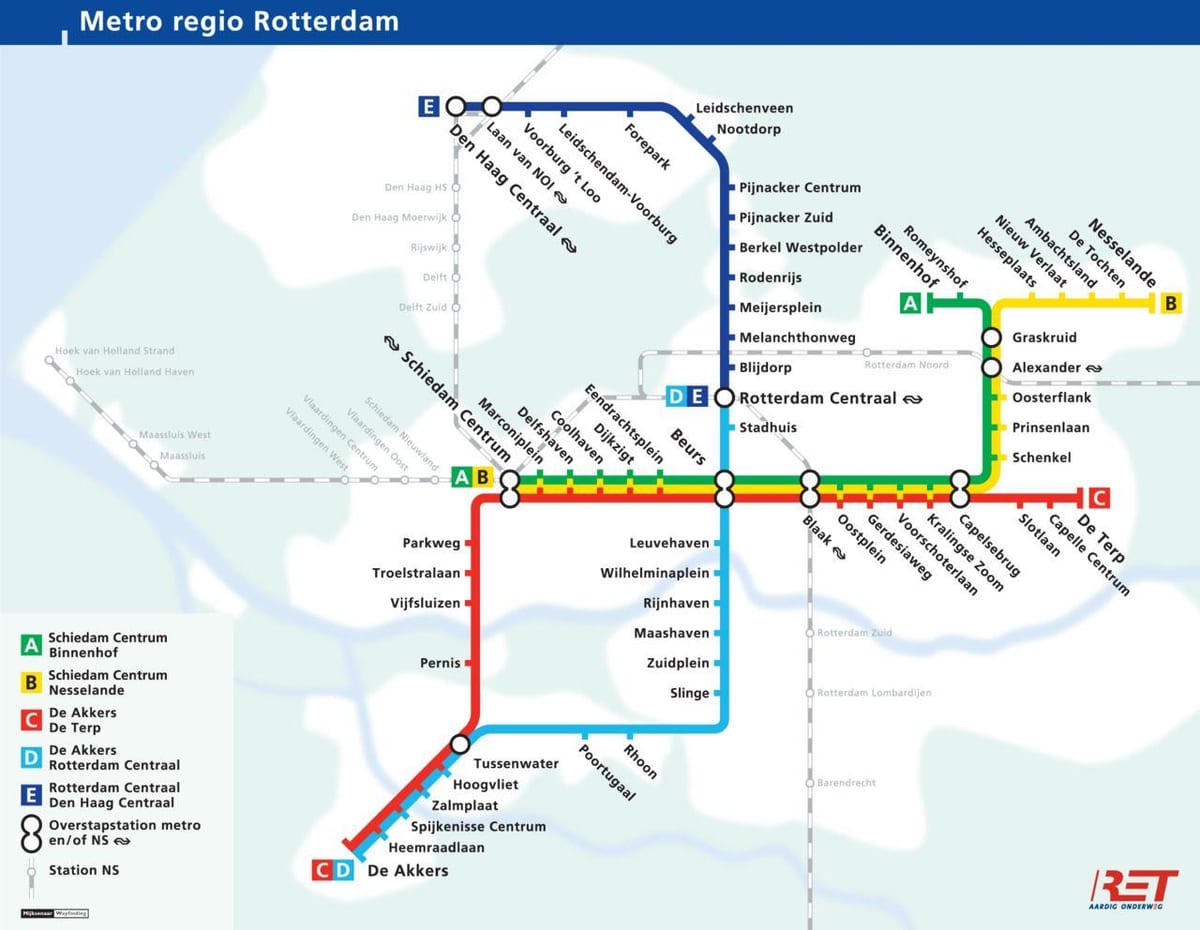 Rotterdam ondergrondse kaart