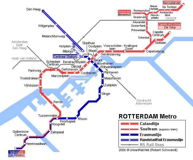 Rotterdam openbare vervoer-map